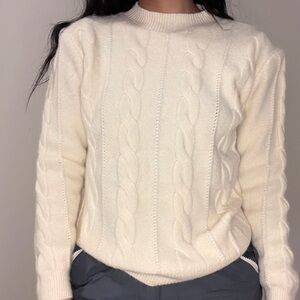 Vintage Cream Cable Knit Sweater